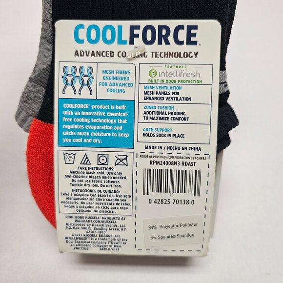 New Cool Force Advance Cooling Technology Socks 3 Mens No Shows Shoe Size 6 -12 - Picture 5 of 16